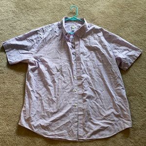 Lavender Plaid Short Sleeve Dress Shirt